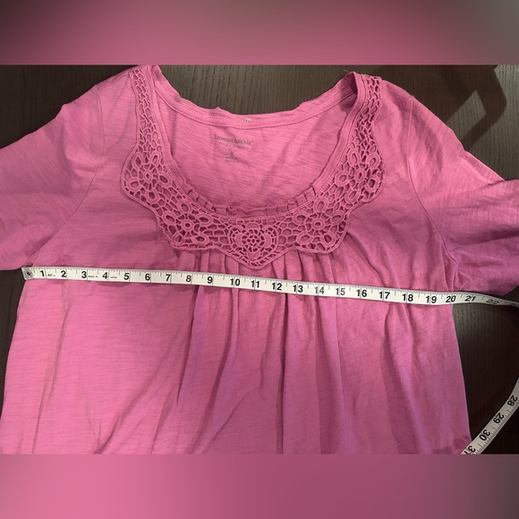 Woman Within Crochet-Trim Knit Top Size Woman Within M (14/16) - Picture 9 of 16